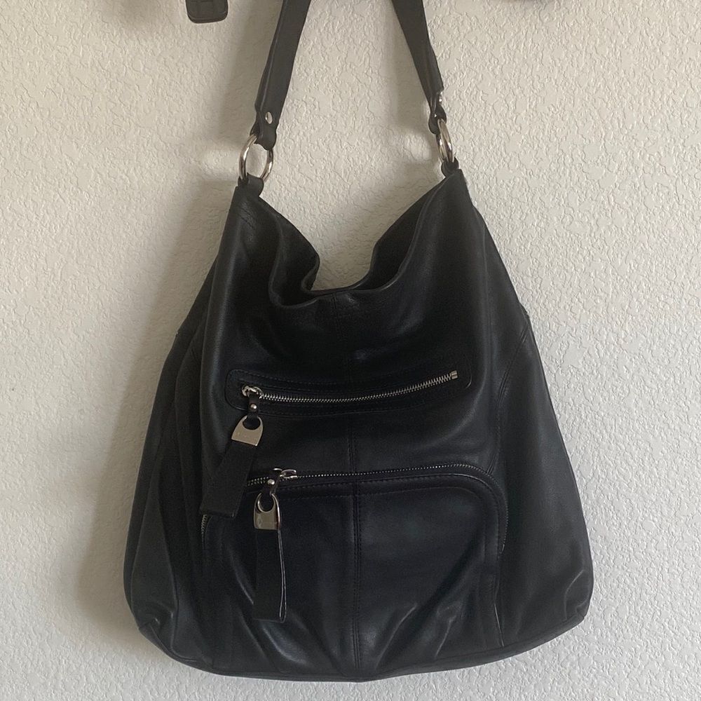 B MAKOWSKY Black Soft Lamb Skin Leather Bag NWOT.